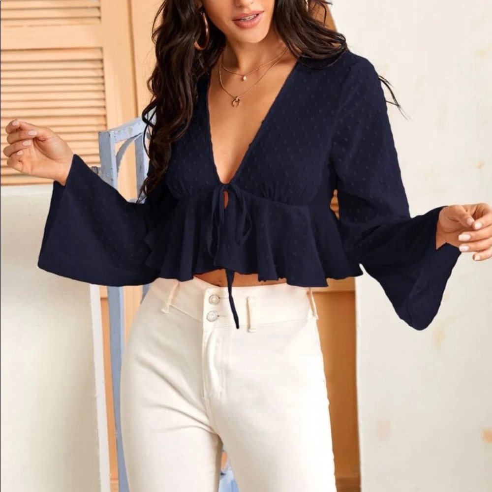 Navy blue cropped top